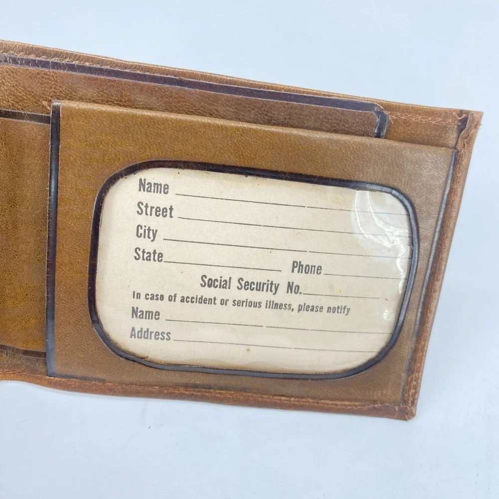 Vintage Leather Wallets Set of 2 Gotham Leather Goods Bifold Mexico Brown Black
